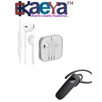 OkaeYa- Earphones With Remote And Mic Wired Headset & K1 Wireless Bluetooth Headset